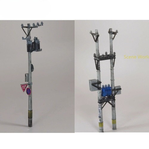 1/64 Diorama Outdoor Power Pole Transformer Model Railway Layout Model Building - Picture 12 of 34