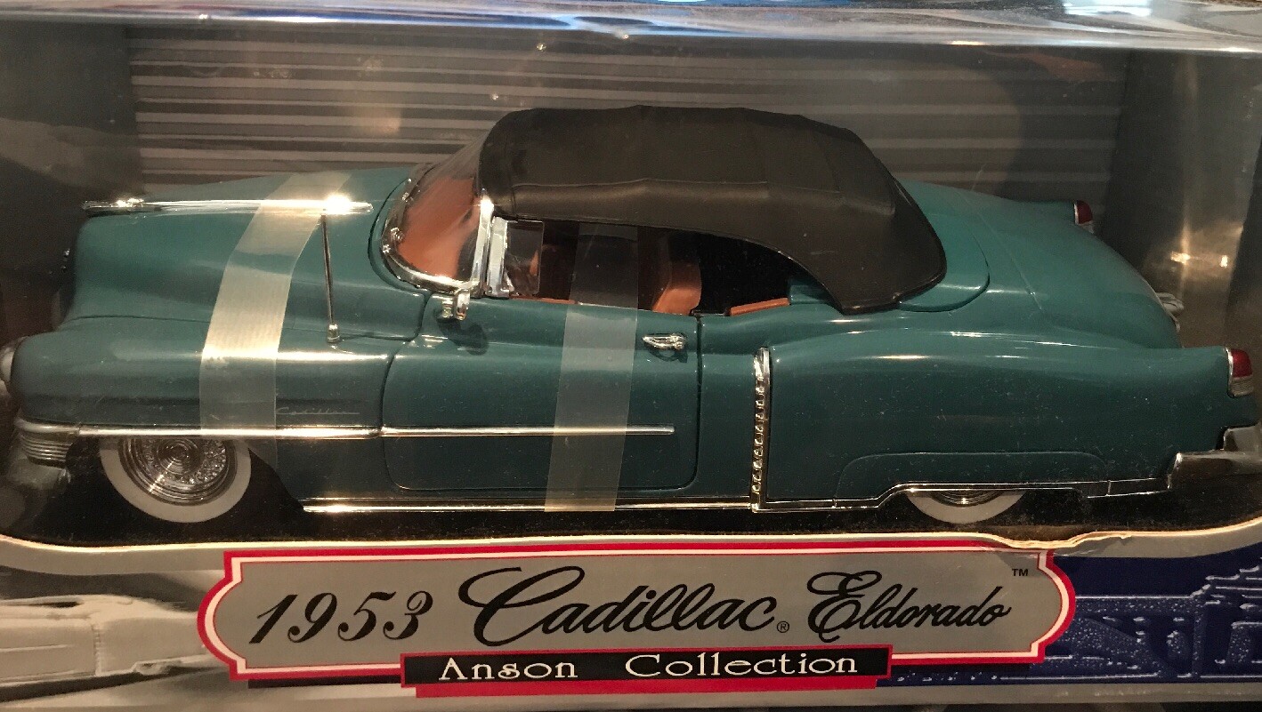 New Cadillac Eldorado >> Anson 1953 Cadillac Eldorado Convertible Teal Black 1 18 Die Cast Car New Cadillac Eldorado >> Anson 1953 Cadillac Eldorado Convertible Teal Black 1 18 Die Cast Car