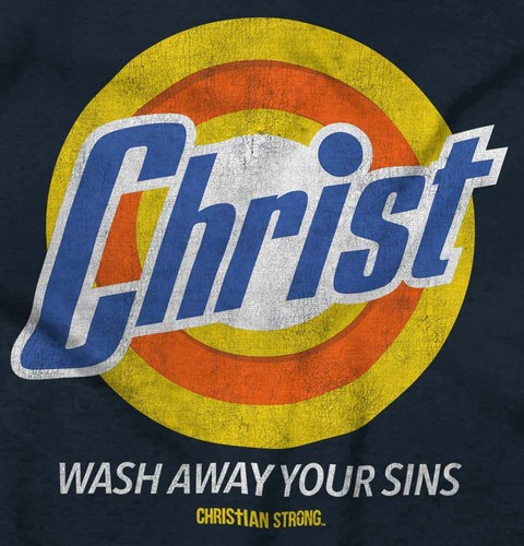 Christian Faith Christ Wash Away Your Sins Youth Crewneck T Shirts Boy or Girl - Picture 2 of 7