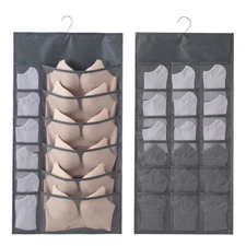 30Pocket Grids Double-sided Storage Hanging Bag Hook Mesh Storage Bags Organizer