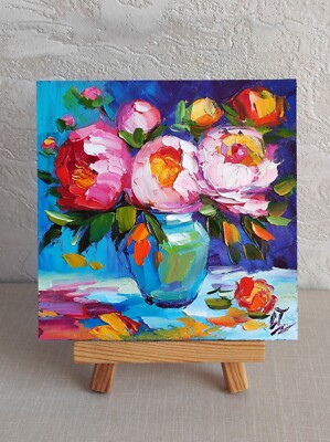 絵画 Oil painting of beautiful flowers. Captivating Wild Flowers Oil Painting Print - Breathtakingly