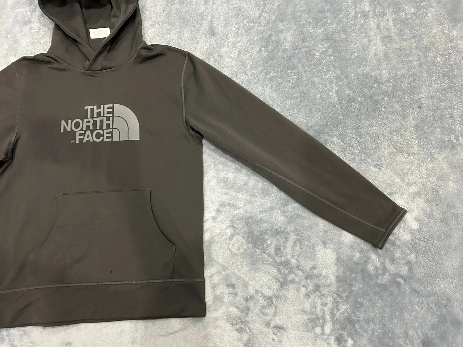 north-face big logo fleece jacket