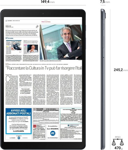 Samsung Galaxy Tab A (2019) 32 GB, Wi-Fi + cellulare 4G (sbloccato), 10,1 pollici - nero - Foto 4 di 6