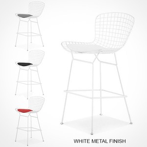 White Metal Counter Stool Bar And Cushion Ebay Image Is Loading White Metal Counter Stool Bar And