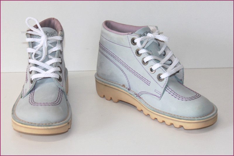 Kickers botas Botines Cuero Azul Celeste T 36 Excelente Estado Kickers botas Botines Cuero Azul Celeste T 36 Excelente Estado