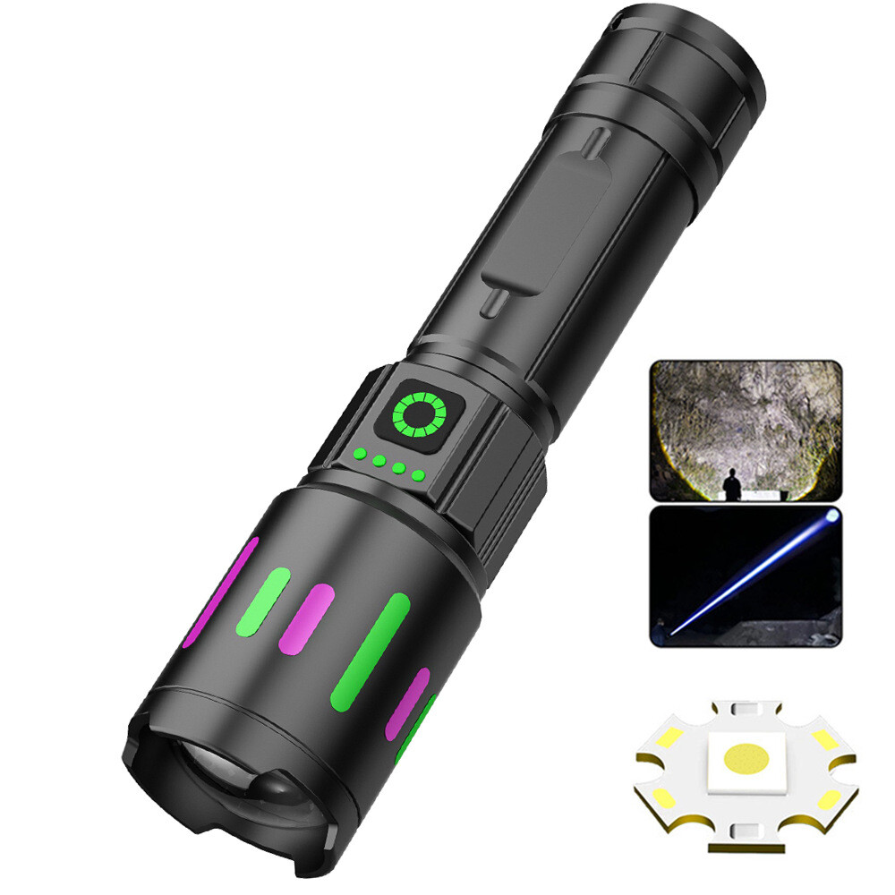 99000000 Lumen Super Bright LED Tactical Flashlight Rechargeable LED Work Light