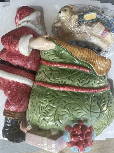 Fitz and Floyd Old Fashioned Christmas Cookie Jar Complete With Box!! - Picture 7 of 14