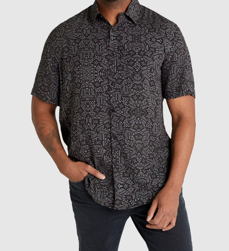 Johnny Bigg Herren Hemd Gr. 1XL Knopfleiste Kurzarm Tribal Print weicher Stoff