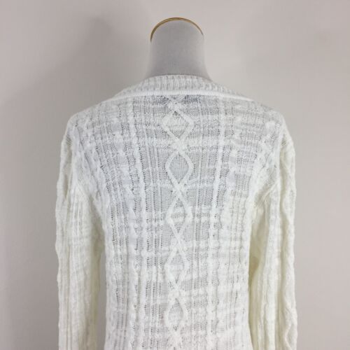 Maglione pullover RAG & BONE donna tg small bianco maglia a costine con cavo scollo a V - Foto 8 di 8