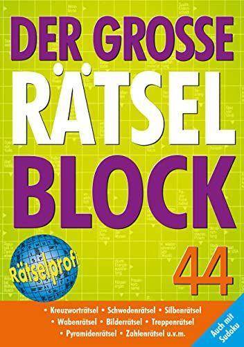Der große Rätselblock 44: Kreuzworträtsel, Schwedenrätsel, Silben | Buch | Unbek - Bild 1 von 1