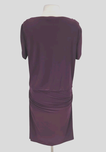 Abito donna RALPH LAUREN con ruches body taglia 12 viola girocollo corto SLV 107A - Foto 3 di 5
