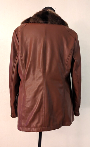 Madison Ave Collection by Dennis Basso sz 10 Faux Leather Moto Jacket HU - Bild 3 von 4