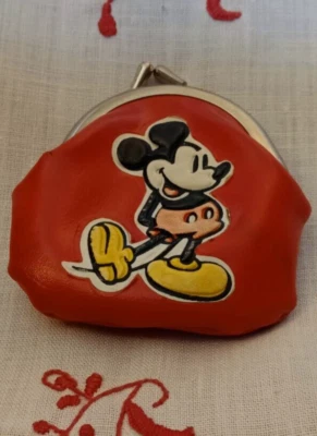 Vintage Disney Productions Mickey Mouse Coin Purse Wallet Vinyl - Image 1 of 4