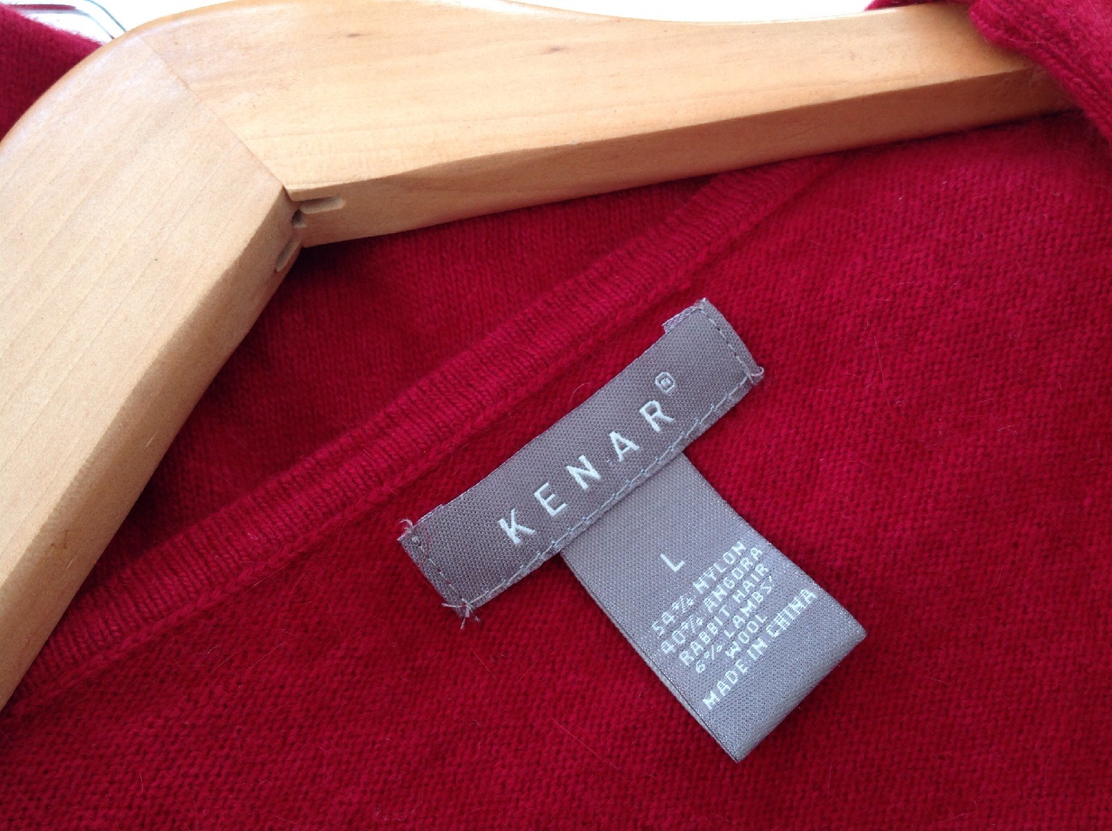 KENAR taille L Tie Tie Tie Front ANGORA Laine Cardigan manches longues rouge foncé a621ea KENAR taille L Tie Tie Tie Front ANGORA Laine Cardigan manches longues rouge foncé a621ea