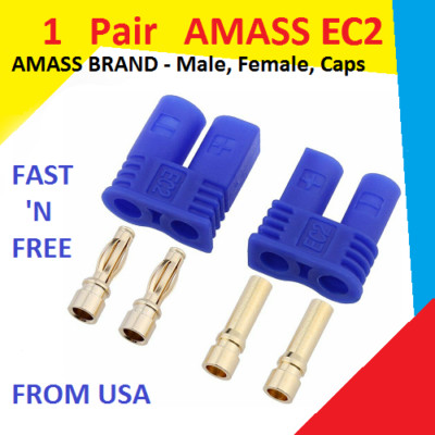 1 Pair AMASS  EC2 Connector Plug for RC Car Plane Helicopter Battery Lipo ESC