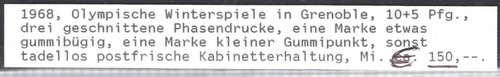 Olympische Winterspiele Grenoble 1968, Michel Nr. 1336, ungezähnter Druck - Bild 3 von 3