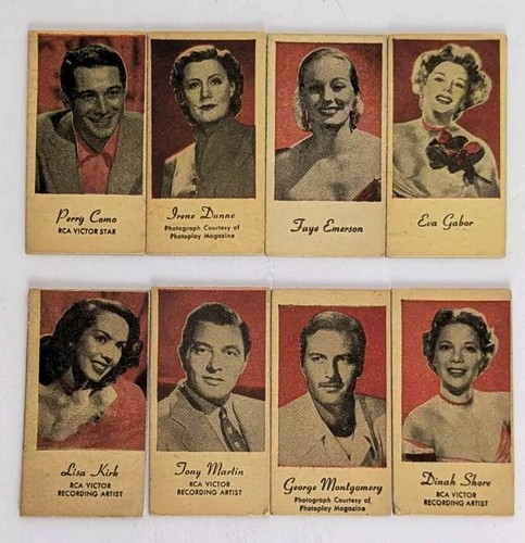 '40s/'50s 8 Engrav-o-tints Celebrity Card Peerless Weighing & Vending Litho