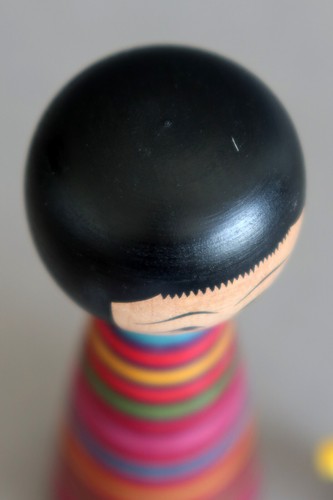 Japanese Kokeshi wood doll Sakunami style made by Teruyuki Hiraga - B - Picture 5 of 7