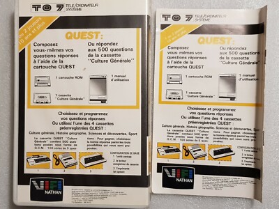 Jeu QUEST – Culture Générale – Pour THOMSON MO5 / TO7 – 1984 – Rare Cassette + Cartouche