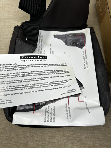 Travelon Expandable Leather Shoulder Bag w/ ID Wallet Brown - Picture 4 of 7