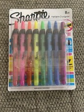 New Sharpie Liquid Retractable Assorted Colors Chisel Tip Highlighter Pen 8 Pack