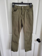 Lucky Brand Girls Green Classic Straight Stretch Adjustable Waist Pants Size 10