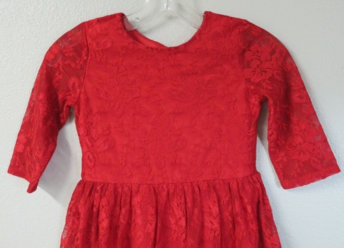 Girls Pippa & Julie Pastourelle Dress Size 7 Red Floral Formal Wedding Dressy - Picture 5 of 9