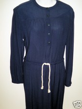 NWT Womens J. Crew Navy Long Sleeve Draw Corded Dress Medium NEW 