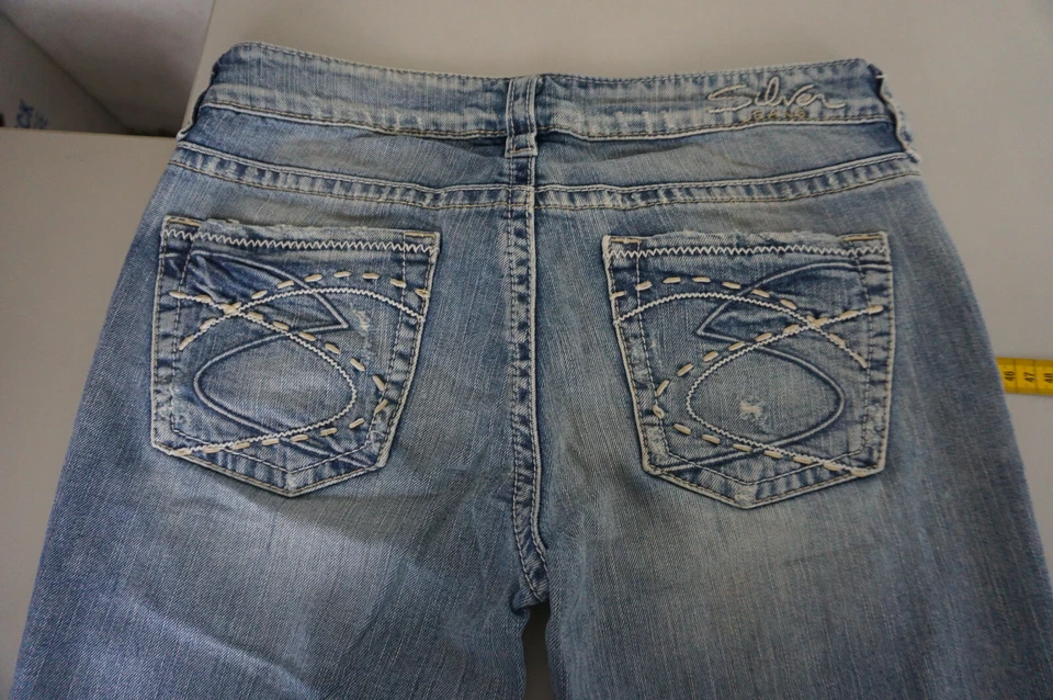 SILVER Lola Damen Jeans bootcut stretch Hose S 36 W28 L33 used look blau NEU - Bild 3 von 4