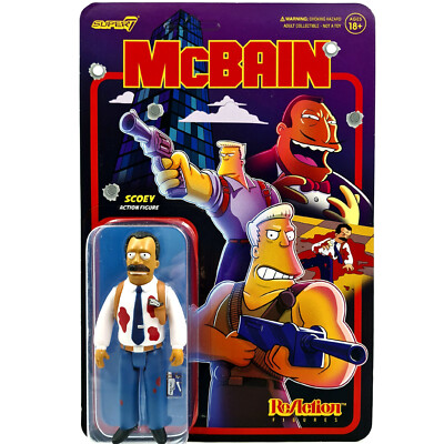 SCOEY MCBAIN FIGURE THE SIMPSONS REACTION SUPER7 NEU OVP RAINIER WOLFCASTLE