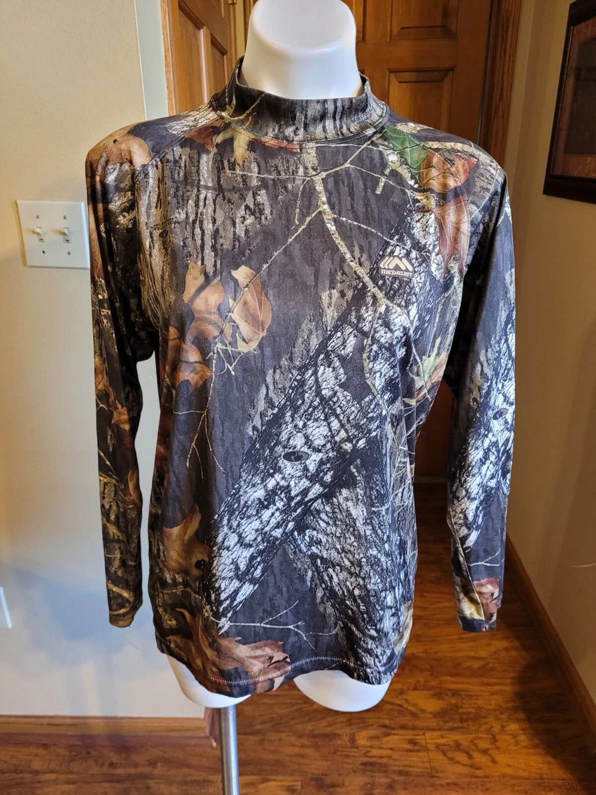 VETEMENTS Medalist Tg M Maglione Uomo Mimetica Manica Lunga Camicia Finto Collo