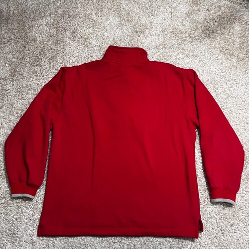 VINTAGE Disney Sweater Mens Medium Red 1/4 Zip Pullover Fantasia Mickey Mouse - Picture 6 of 11