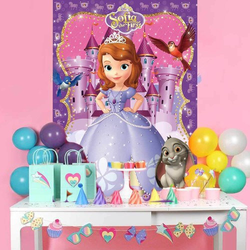 Sofia Princess Happy Birthday Backdrop Banner Baby Shower Party Supplies 7x5ft - Picture 4 of 6