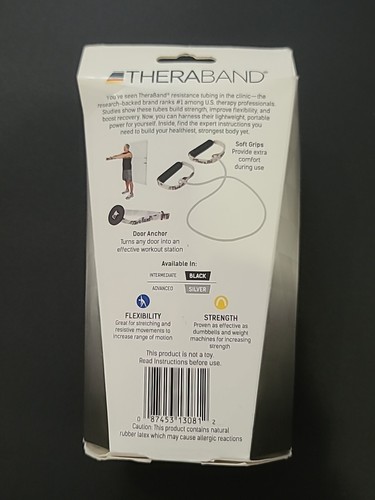 NEW! TheraBand Professional Latex Resistance Tubes w Soft Handles & Door Anchor - Picture 4 of 8