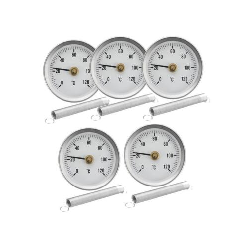 5x 63mm Clip-on Pipe Temperature Gauge With for Hot Water Hvac Oil Tanks