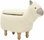 critter sitters 15" seat height plush white llama (white|llama with storage)