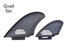 PACIFIC VIBRATIONS Sea Side quad LokBox Lox Box SURFBOARD Fins  Fiberglass smoke