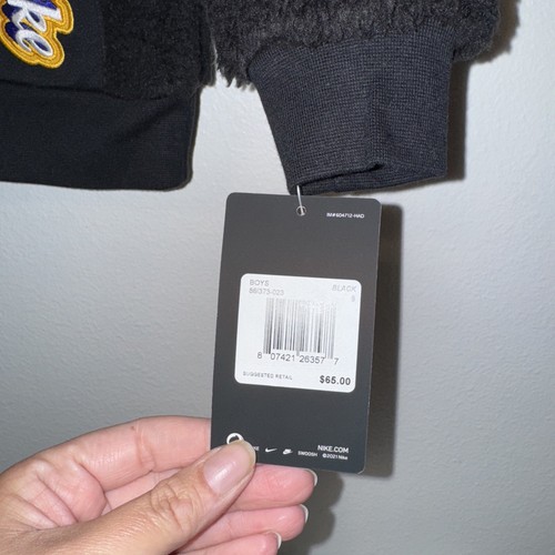 NIKE SPORTSWEAR SHERPA SWEATSHIRT KIDS BLACK size 6 (5-6) - Picture 6 of 7