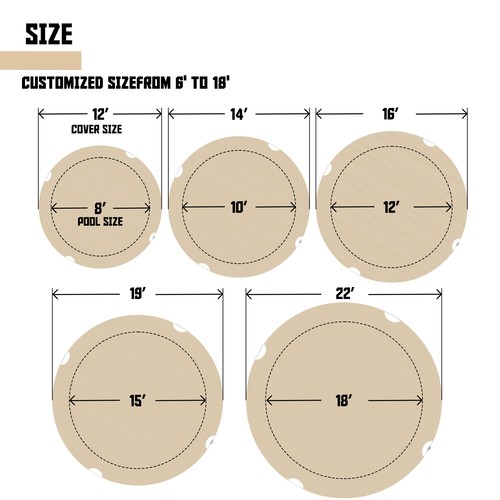 Above Ground Pool Covers Round Winter Mesh Covers for Home Garden Swimming Pool - Picture 6 of 32