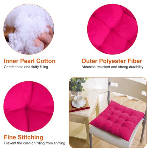4Pack 16" x16" Chair Cushion Pads Seat Cushion Pillows w/Ties For Dining Kitchen - Picture 22 of 34