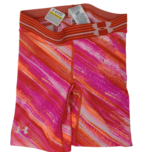Under Armour HeatGear Athletic Softball Compression Shorts Pink Orange Womens S
