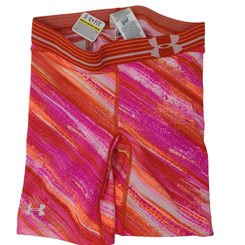 Under Armour HeatGear Athletic Softball Compression Shorts Pink Orange Womens XS - Picture 1 of 5