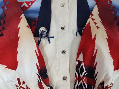 VTG Roughrider Circle T Cowgirl Western Rodeo Shirt Womens S/M Button Up Concho - Picture 15 of 15