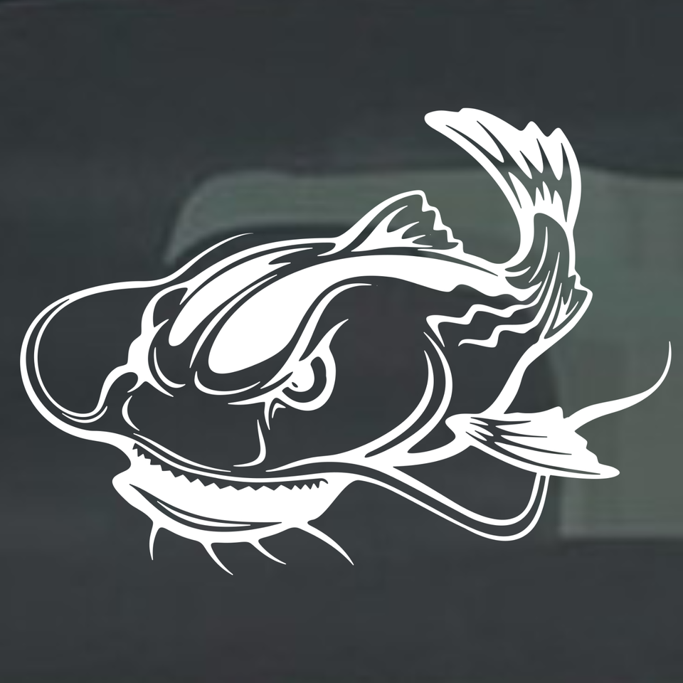 Catfish Monster Decal Sticker Boat Tumbler Truck Wall Laptop Fish | eBay