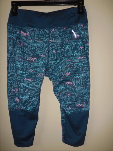 The North Face Girl's Pulse Capri Leggings Blue Reflective Sz S 7/8 NWT $40 - Picture 4 of 5