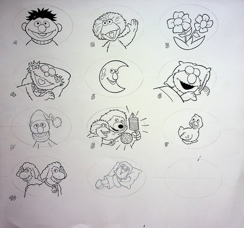 Sesame Street Hand INKED BOOK ART by JULIAN JORDAN 10" x 12" - Picture 1 of 2