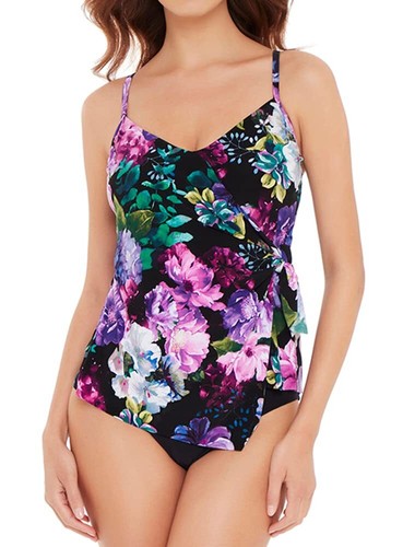 Magicsuit Women's Modern Romantic Purple Floral Swim Tankini Top Size 10 NWT - Picture 2 of 5