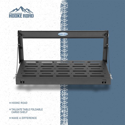 Mesa de puerta trasera plegable de acero estante de utensilios de cocina de carga para Jeep Wrangler JK 15-18 - Imagen 17 de 18