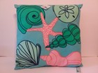 Die Dennis East SEA LIFE Embellished Beaded Seashell Throw Pillow 16x16