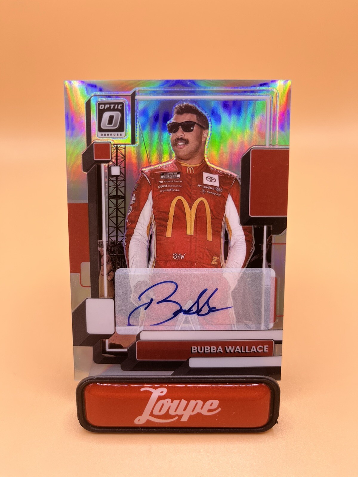 Bubba Wallace 2023 Donruss Optic Silver Holo Auto #’d/49 McDonald’s Toyota